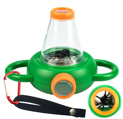 SilverChry Lupa para insectos, caja para insectos con lupa, lupa de observación, caja de observación de insectos, observación de la naturaleza, insectos para niños, 6 y 4 aumentos