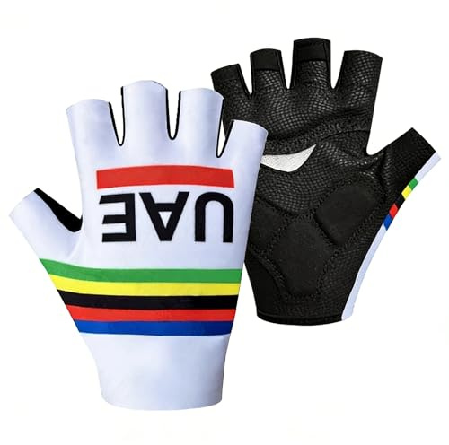RDCYCLIST Guanti da ciclismo Half Finger Pro Team UAE per uomo e donna, allenamento in palestra traspirante, guanti da palestra per sollevamento pesi (M)