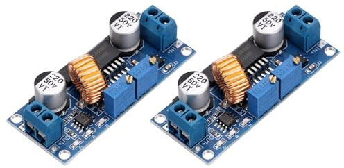 sourcing map 2Pcs Buck Converter Voltage Regulator 5-32V to 1.25V-30V 5A Constant Voltage Current Step Down Power Module for Power Adjustment Power Transformers, Blue