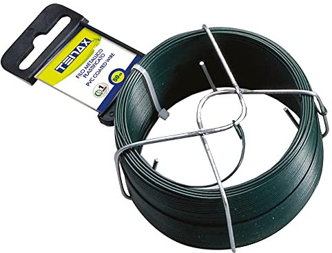 Tenax Hilo Metálico Plastificado Verde, Longitud 50 m, Diámetro 1 mm