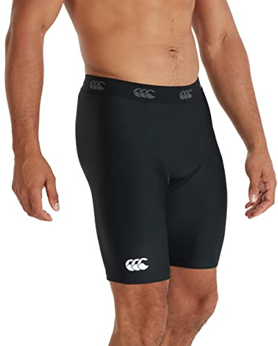 Canterbury CCC Thermoreg Shorts, Men's Rugby Compression Shorts, Base-Layer, Anti-Bacterial, Anti-Odour & Moisture-Wicking Material, Black, X-Small