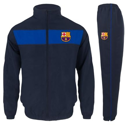 FC Barcelona Officiel - Lot Veste et Pantalon de survêtement thème Football - garçon - Bleu Reflex - 10-11 Ans