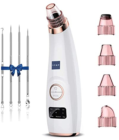 Electric Blackhead Remover Vacuum, Pore Cleaner for Face with 5 Heads, Deep Pore Cleaner & Acne Extractor Tool, 4 Suction Modes for All Skin Types