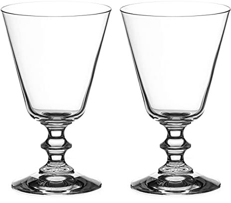 DIAMANTE Elizabeth Lot de 2 verres à vin rouge en cristal sans plomb Style vintage