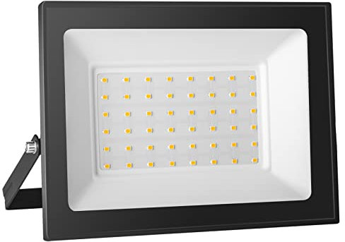 50W Faretto LED da Esterno - Proiettore 5000LM IP65 Impermeabile, 3000K Bianco Caldo per Giardino, Cortile, Garage | Faro LED Esterno con Alta Luminosità e Durata