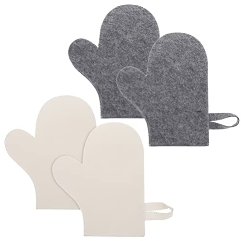 Healvian Hand Protection Mittens Sauna Gloves Set for Women Men Exfoliating Bath Mitts