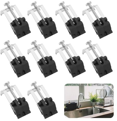 Lot de 10 Pinces d'Évier en Acier Inoxydable,Clips de Fixation Sous évier de Cuisine,Éviers Encastrables Arc Réglable Convient pour Cuisine,Buanderies, Éviers de Cuisine, Salles de Douche