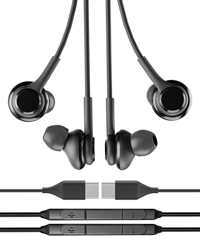 USB C Kopfhörer mit Kabel Kopfhörer mit Mikrofon (2 Packung) Earbuds Type C Jack Kabel Kopfhörer in Ear Kompatibel mit Samsung Galaxy S23 S21 Ultra kompatibel mit Huawei Xiaomi Realme Google Pixel