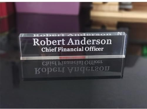 Placa de identificación de escritorio acrílica personalizada, placa de nombre de oficina grabada personalizada para escritorio, decoración de escritorio de oficina, regalo para hombres y mujeres