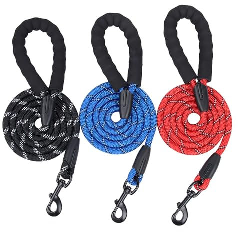 QIANDW Pettorina per cani Guinzaglio per cani - Imbracatura per cani di grossa taglia a prova di esplosione/guinzaglio riflettente per cani - Corda rotonda riflettente (1,5 m) - S