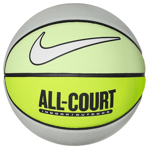 Nike Everyday All Court 8P Pallacanestro - Taglia 7 - Indoor & Outdoor - Palla resistente con logo antiscivolo - Verde/Bianco Materiale durevole per uso tutto l'anno N100436933207