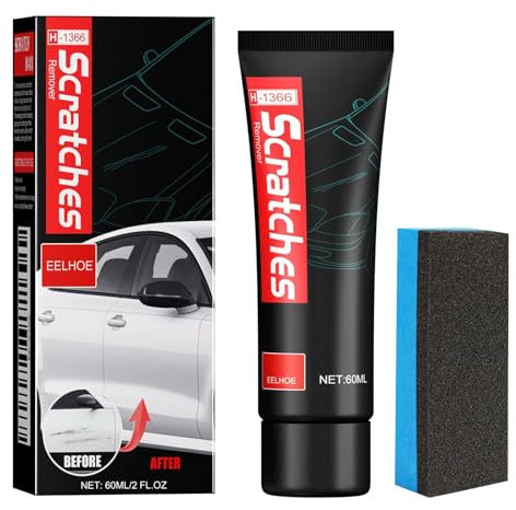 ZYEKIU Rimuovi Graffi per Veicoli con Spugna Car Scratch Repair Paste, Pasta per Riparazione Graffi per Auto per Carrozzeria Cancella Graffi Profondi per Auto per Tutti i Tipi di Veicoli 60ML