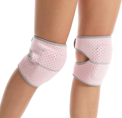 SUJAYU Soft Dance Knee Pads for Kids Women Men, Volleyball Knee Pads for Women Men Wrestling Gear, Knee Protector Crash Pad Snowboarding Gear with Adjustable Bands (Pink, Medium)