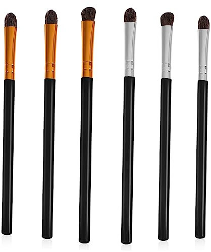 CLISPEED 6piezas Brochas De Maquillaje Ojos Mango Plástico y Crin De Caballo Sombras De Ojos Difuminadas