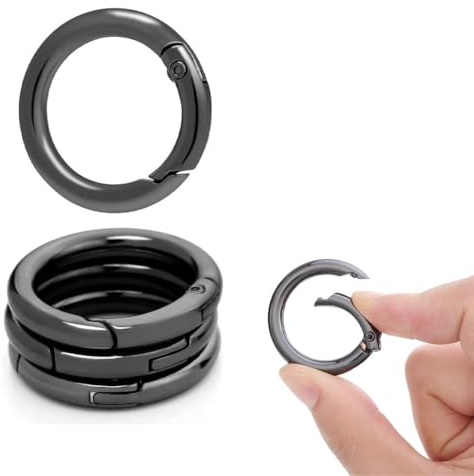 Juego de 4 piezas cadenas bolsillo doradas, cadena metálica con anilla resorte, apta para colgantes DIY, bolsillos, bolsos, bolsos cruzados (negro metalizado).