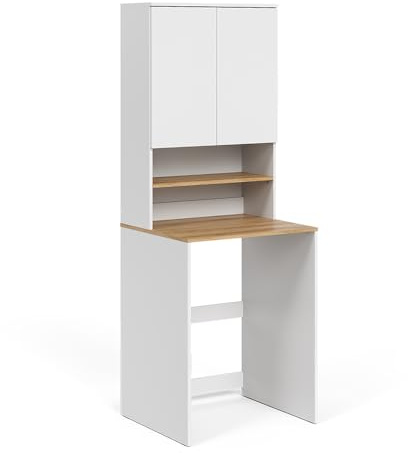 Vicco Waschmaschinenschrank Viktor, Weiß/Artisan, 68 x 88.2 cm 2 Teile mit Regal, zur Aufbewahrung von Waschmittel und Handtüchern geeignet
