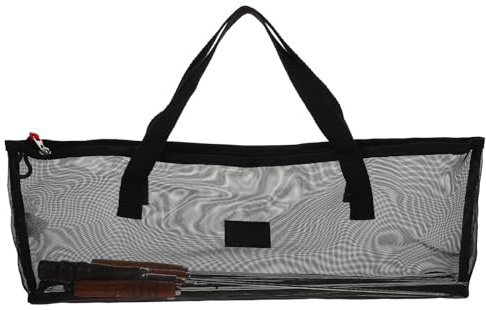 DIYEAH Set di Spiedini Manico in Legno in Metallo Inossidabile per Barbecue Lunghi per Evitare Scottature, per Picnic e Grigliate all'Aperto