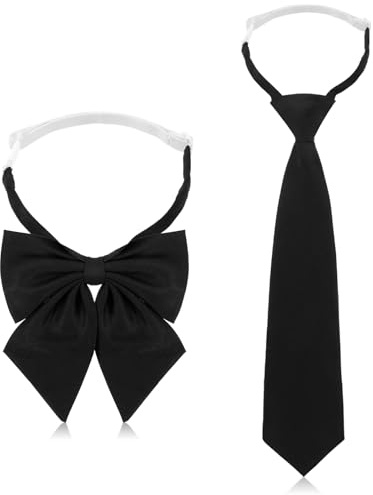 Xthrotsenk 2 PCS Bow Tie for Women Black Women Tie Adjustable for Woman Accessories Shirt Formal Attire