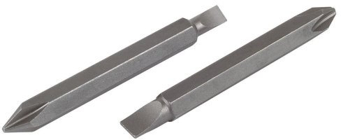 wolfcraft Juego de puntas dobles, ranura/estrella (PH), 2 piezas I 2407000 I 2 puntas Solid dobles, 60 mm, de diferentes tamaños