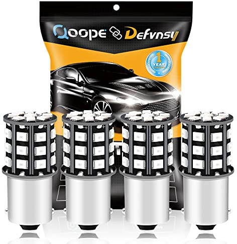 DEFVNSY – paket med 4-1156 BA15S 1141 1003 7506 superljusa röda 2835 33SMD LED-lampor för 12-24V DC backup omvända lampor, bromslampor, bakljus, interiör husbil belysning | 12V-24V DC, 33SMD 2835 chips, icke-polaritet för 1141 1003 7506 bakbrom, parkering/position, stopp- och bakljuslampor