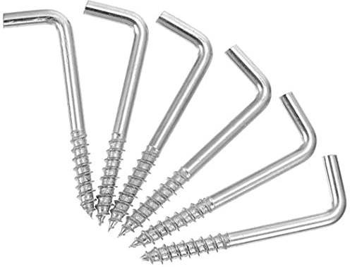 45mm L Hook Skruvar Rätvinkliga Skruvar (25st) Zinkpläterade Självgängande 90 Graders Böjningshörn Träskruv, Byrå, Tork Torktumlare Bens Fyrkantiga Krokar, Axelvägghängare Kopp Krok 4x45 mm