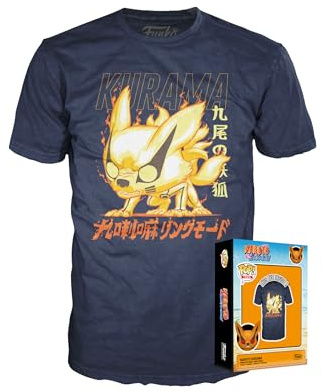 Funko Boxed Tee: Naruto: Kurama - Large - (L) - T-Shirt - Kleidung - Geschenkidee - Kurzärmeliges Top Für Erwachsene Männer und Frauen - Offizielle Handelswaren - Anime Fans