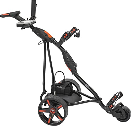 BeeGon Golf Carrello Elettrico da Golf GT-S500T PRO Nero Rosso con Batteria al Litio da 18 Ah