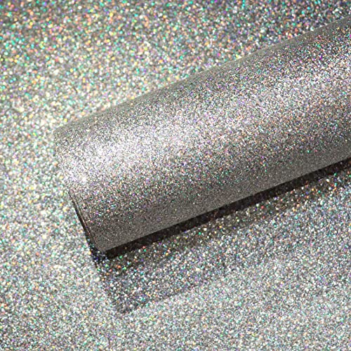 VEELIKE Silvertapet självhäftande för sovrum vardagsrum 40 cm × 300 cm