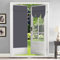 WingFly Blackout Door Curtains Sticker Privacy French Door Curtains 26x68 Inch Room Darkening Curtains for Glass Door Thermal Insulated Tie Up Shades Window Curtains Grey 1PC