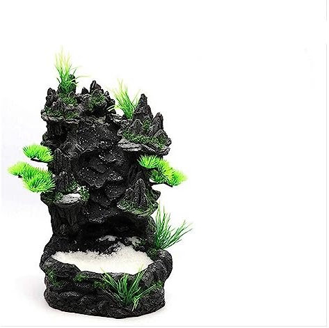 Vnook Aquarium-Dekoration, Kunstharz-Landschaft, lebensecht, Aquarium, Felsen, Bergblick, Unterwasser-Sand, Wasserfall, Fisch-Wasserfall-Ornamente, dekorativ