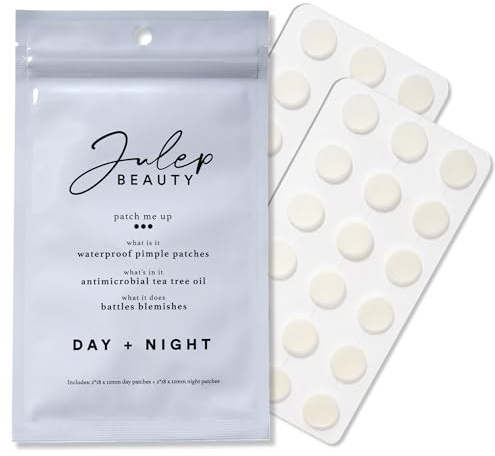 Julep Patch Me Up Waterproof Pimple Patches, Invisible Hydrocolloid Patch for Face Acne & Spot Treatment With Tea Tree Oil - 72 Patches (36 Day Patches + 36 Night Patches)