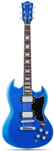 Leo Jaymz 39 Inch Solid Body Electric Guitar - Poplar Wood Body，Maple Neck and Laurel Wood Fretboard (Navy Blue)