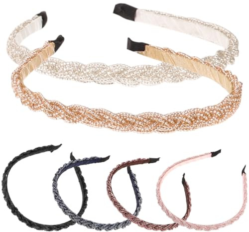 Ipetboom 6piezas Perlas para Niña Diademas Sencillas de Decoración de Pelo para Fiesta Accesorio de Cabello Aro Pelo