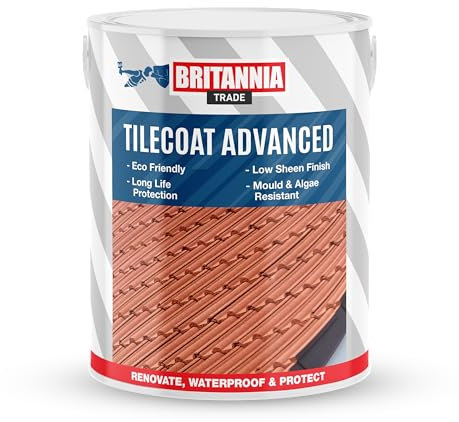 Britannia Paints Tilecoat Advanced - Roof Tile Renovation Paint - Brings Aged Roof Tiles Back to Life (Light Terracotta)