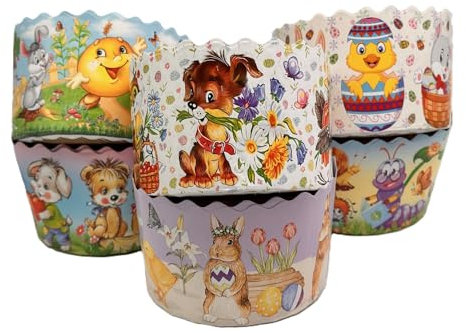 10er Set Osterbrot Back Papier Einwegbackform Osterkuchen Kulitsch D11cm / 500ml