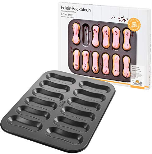 RBV Birkmann, 210233, Eclair-Backblech, 12-fach, mit Antihaftbeschichtung, Schwarz, 35 cm x 27 cm