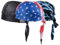Vertvie 3 Stück Kopftuch Atmungsaktiv Sports Bandana Cap Bikertuch Bandanas Hat Radfahren Mütze Herren Damen (One Size, Schwarz + Flaggenprint + Blitzdruck)