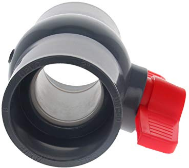 Othmro 1 valvola a sfera in linea in plastica OD da 6,3 cm, tubi, tubi e tubi, raccordi a connessione rapida in plastica per depuratore d'acqua tubo da giardino valvola a sfera standard grigio + rosso