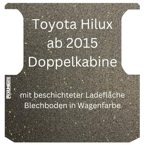 PIQUP PICKUPMATTE – Antirutschmatte für Toyota Hilux Revo, Doppelkabine OHNE Laderaumwanne (8. Gen., ab Bj. 2015) – 6 mm – passgenauer Ladeflächenschutz