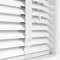 Funky Gadgets Faux Wood Blinds Wooden Window Venetian Blind 50mm Horizontal Slats with White Silver/Grey Tape Trimmable, Child Safe (White, W240cmxL150cm)
