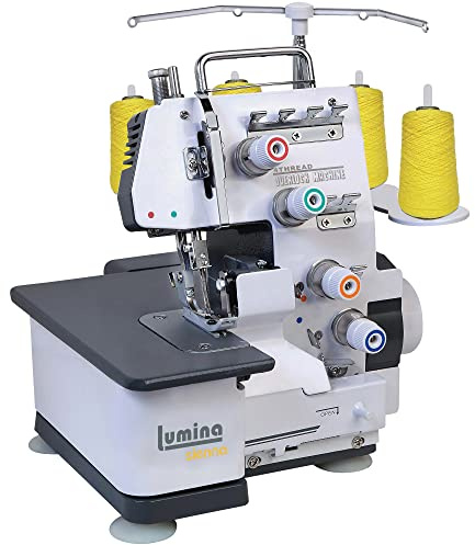 Lumina Sienna Serger - Máquina de coser Serger de grado industrial y máquinas overlock con marco de metal duradero, capacidad de rosca de 3-4 Serger, máquina de coser overlocker para tela resistente