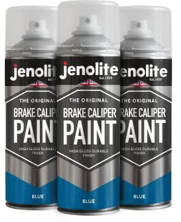JENOLITE Sprayfärg för bromsok | BLÅ GLOSS | Broms- och bromsoksrestaureringssprayfärg | Hållbar finish, värme- och bensinbeständig | 3 x 400 ml | RAL 5017