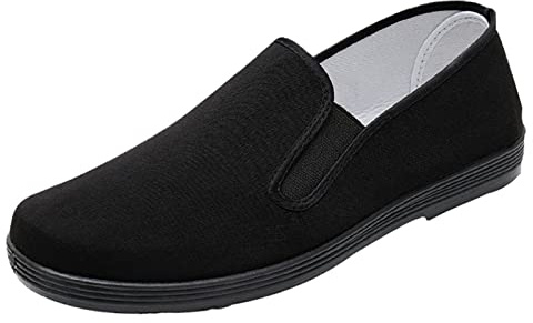 YunPeng Kung Fu Shoes Unisex Tai Chi Martial Art Karate Shoes Slip-on Chinese Traditional Old Beijing Shoes for Men Women Rubber Sole Black