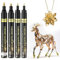 Metallic Stifte Set - 4 Stück Metallic Chrom Marker, Wasserfest Steine bemalen stifte, Glänzender Permanenter Flüssiger Acrylstifte für Holz, Harzmalerei, Modellieren, Bastel, Glass - Gold