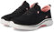 Skechers Damen Go Walk 7, Schwarzer Textilbesatz, Hot Pink, 39 EU