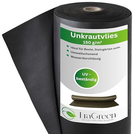 EraGreen Premium - Vlies anti-erbacce 150g/m² - 2m x 30m di tessuto per giardino, impermeabile e stabile ai raggi UV - Tappetino anti-erbacce ideale per giardino e aiuola rialzata - Pellicola di