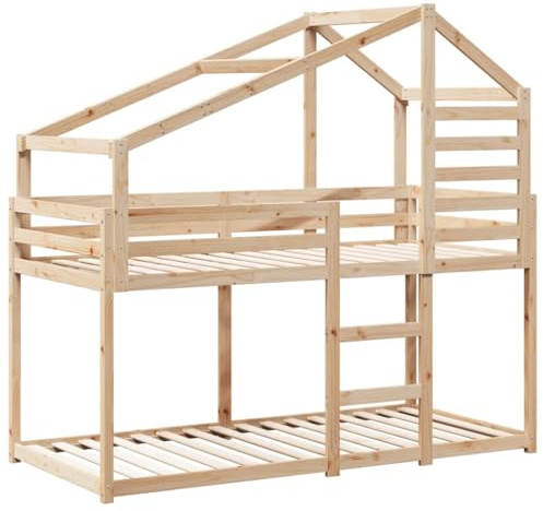 vidaXL Cama litera sin colchón Madera Maciza de Pino 90x190 cm