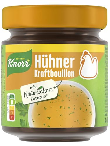 Knorr Hühner Kraftbouillon im Glas mit kräftigem Geschmack Hühnerbrühe mit natürlichen Zutaten 4,4 Liter