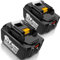 2 x Akku 18V 5Ah/5000mAh Verbesserte Ersatzakku & 2 Akkuhalter, für Makita Akku 18V, LED Indikator,Kompatibler BL1860 BL1860B BL1850 BL1850B BL1840 BL1840B BL1830 BL1830B BL1815-1845 194205-3 194309-1