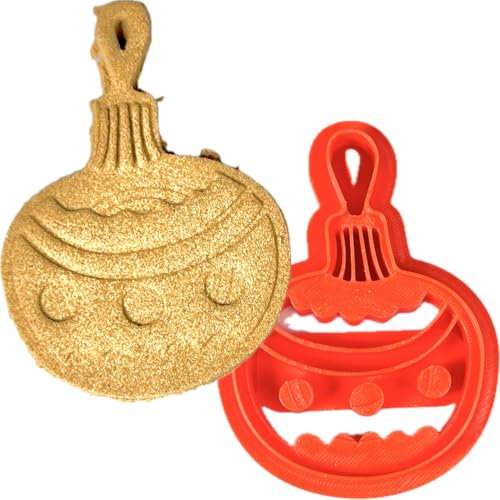 Taglia Biscotti Pallina di Natale - Tagliabiscotti Natalizio in PLA 8,4X5,9 cm - Idea Regalo Fatti a Mano - Stampo 3D Handmade da Instile3D